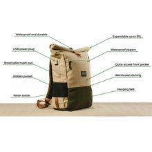 Lade das Bild in den Galerie-Viewer, 8000Kicks Everyday Hanf Rucksack beige/grün