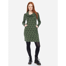 Lade das Bild in den Galerie-Viewer, Ato Berlin Kleid ‚Halbmond‘ grün/schwarz