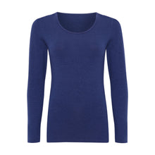 Lade das Bild in den Galerie-Viewer, The Hemp Line Enges Hanf Langarm Shirt blau