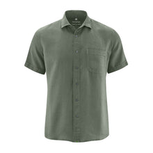 Lade das Bild in den Galerie-Viewer, HempAge 100% Hanf Kurzarmhemd moss