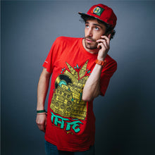 Lade das Bild in den Galerie-Viewer, THTC Hanf T-Shirt Tribes Soundsystem rot