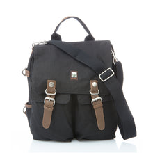 Lade das Bild in den Galerie-Viewer, PURE Hanf Schultertasche mit Vordertaschen schwarz