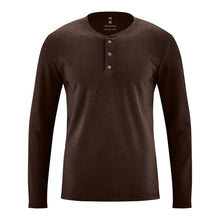 Lade das Bild in den Galerie-Viewer, HempAge Hanf Henley-Shirt Langarm espresso