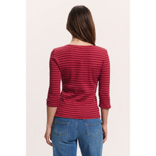 Lade das Bild in den Galerie-Viewer, Tranquillo Tencel Jersey Shirt ‚Loolly‘ stripes red