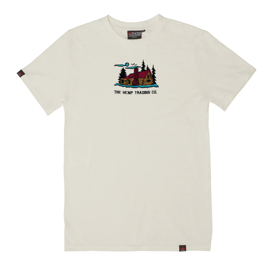 THTC Hanf T-Shirt Mountain LIfe Stickerei natur