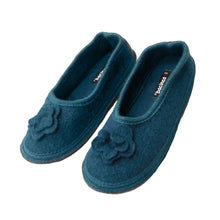 Lade das Bild in den Galerie-Viewer, Bacinas Filzhausschuhe Ballerina petrol