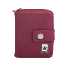Lade das Bild in den Galerie-Viewer, PURE Hanf Reißverschluss Börse bordeaux