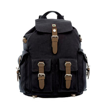 Lade das Bild in den Galerie-Viewer, PURE Hanf Rucksack mit 4 Außentaschen schwarz
