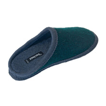 Lade das Bild in den Galerie-Viewer, Bacinas Filzhausschuhe Pantoffel dark green/grey
