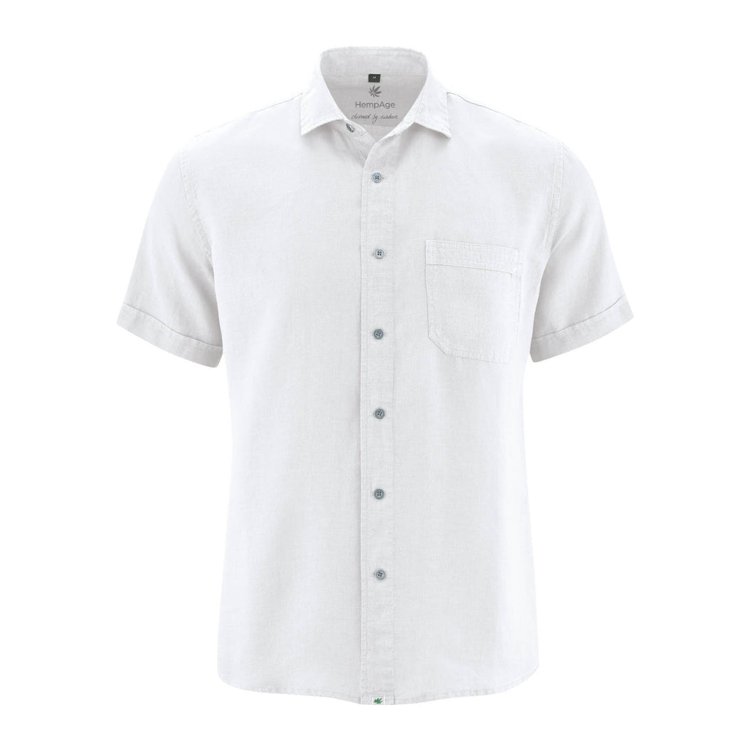 HempAge 100% Hanf Kurzarmhemd white