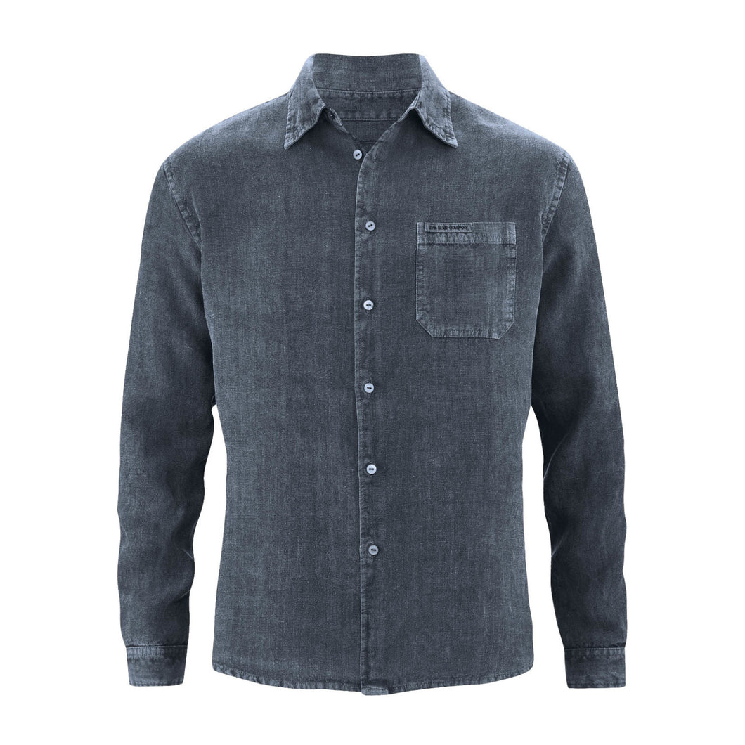 HempAge 100% Hanf Langarmhemd dark