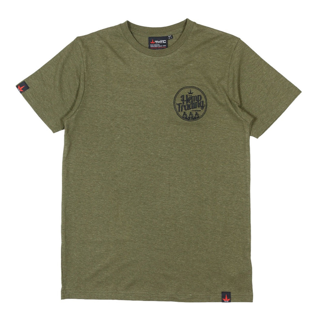 THTC Hanf T-Shirt Low Class Badge Stickerei khaki