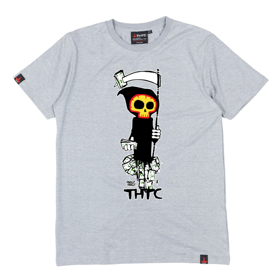 THTC Hanf T-Shirt Bling Reaper grau