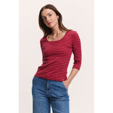 Lade das Bild in den Galerie-Viewer, Tranquillo Tencel Jersey Shirt ‚Loolly‘ stripes red
