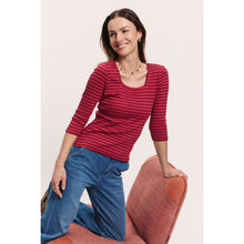 Lade das Bild in den Galerie-Viewer, Tranquillo Tencel Jersey Shirt ‚Loolly‘ stripes red
